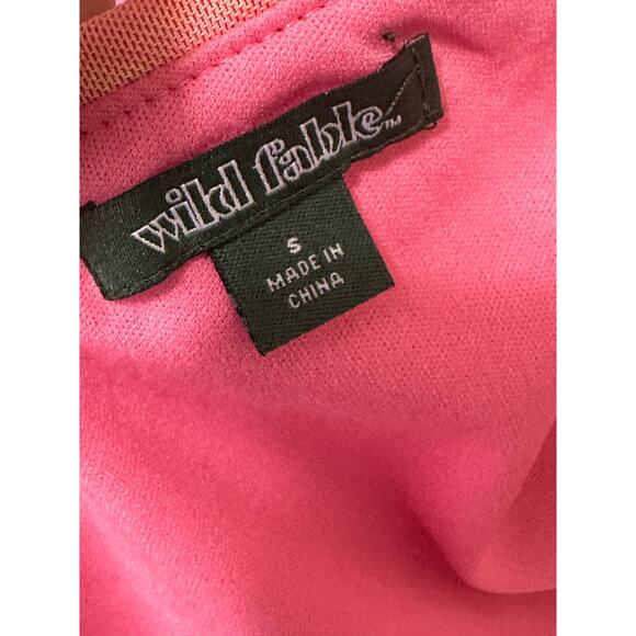 Wild fable pink orange print mesh lined mini skirt size small - Picture 3 of 8